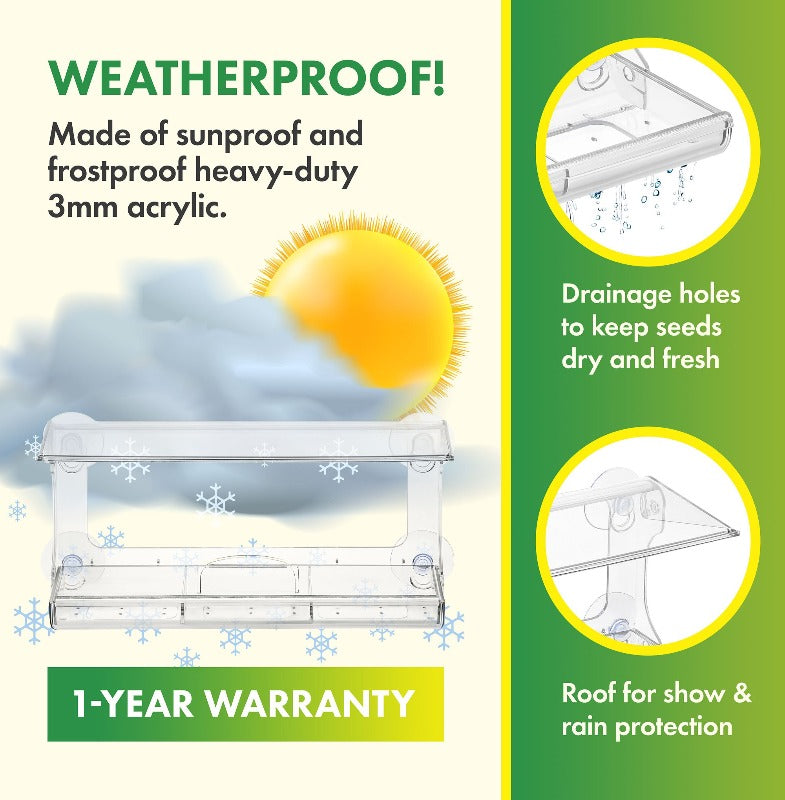 Frontier Gardening Window Bird Feeder